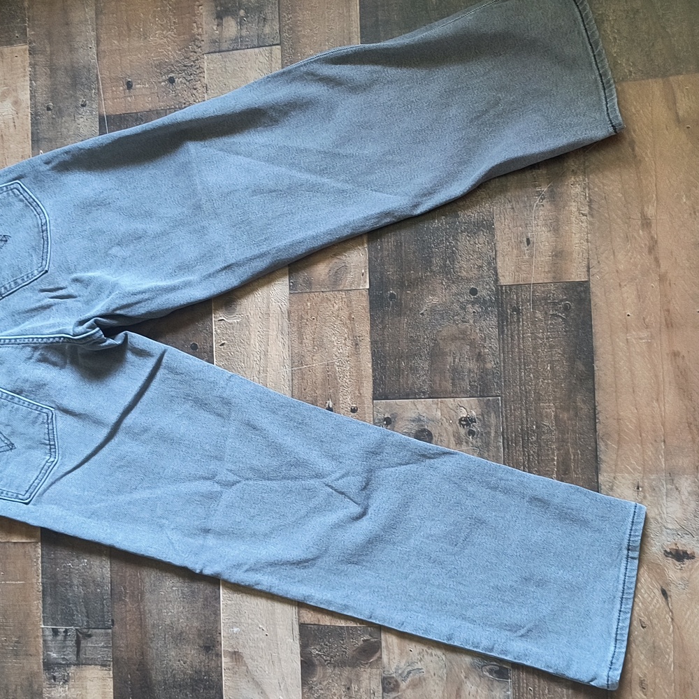 Levi's Gray Ribcage Straight Ankle Cropped Jeans Sz 27 Women - Picture 4 of 13
